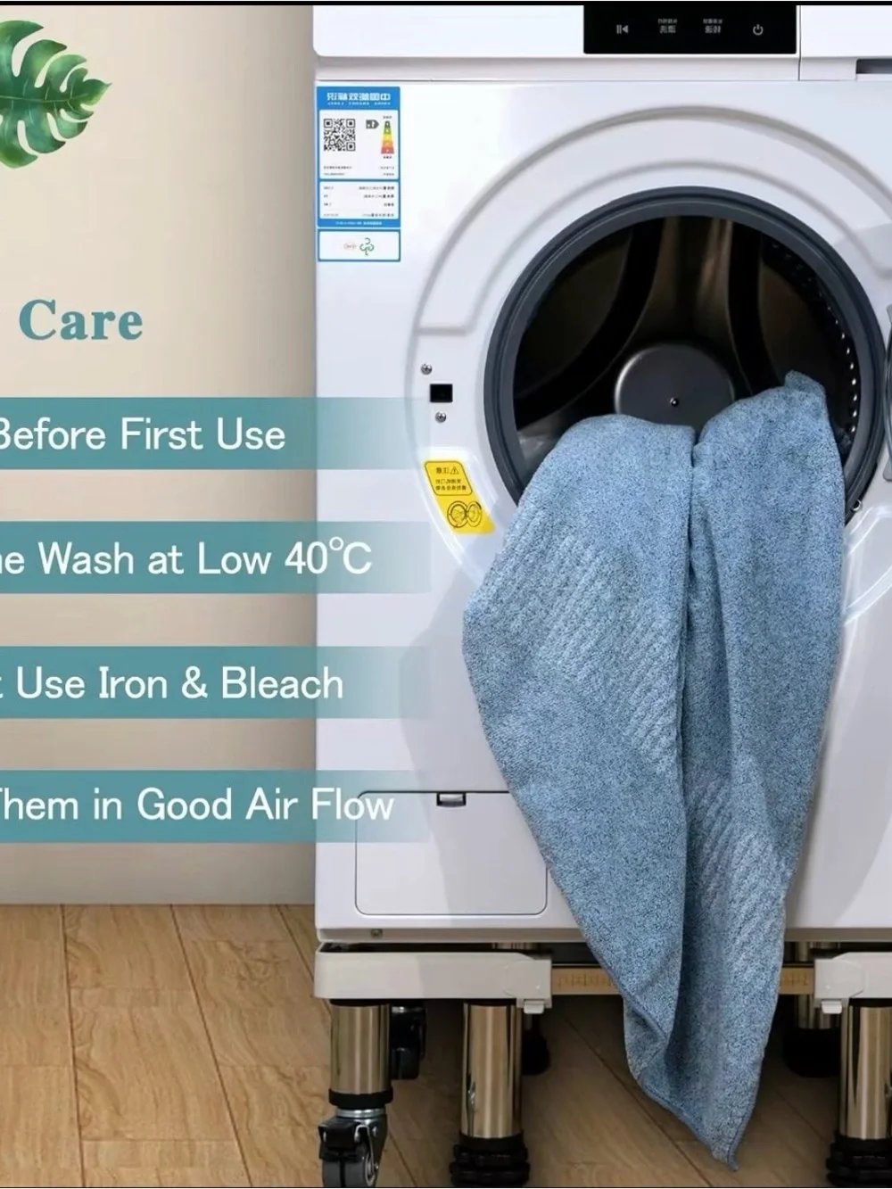 2 Plush Bath Towel - Pale Blue
